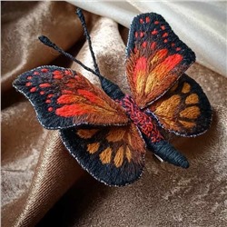 Набор для вышивания «Гладкий мир»  Брошь бабочка "Карамболина" - набор