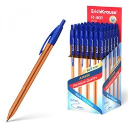 Ручка автоматическая шариковая 0.7мм 53345 R-301 Amber Matic синяя Erich Krause