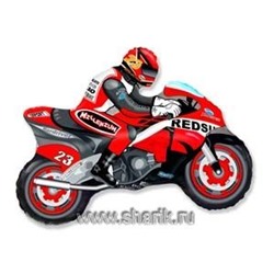 *Шар фольгированный фигурный  "Мотоциклист красный" 62х85 см 1207-0830 FLEX METAL