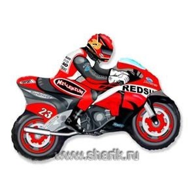 *Шар фольгированный фигурный  "Мотоциклист красный" 62х85 см 1207-0830 FLEX METAL