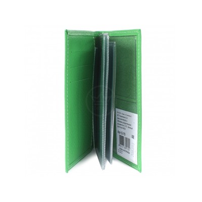 Обложка для автодокументов Premier-О-70 натуральная кожа зеленый флотер (322)  208393