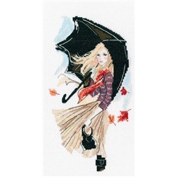 Набор для вышивания «РТО»  M636 Девушка,дождь и зонтик