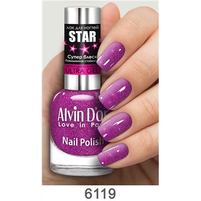 Alvin D`or Лак для ногтей STAR Супер блеск тон 6119  15мл