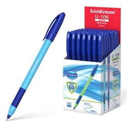 Ручка шариковая U-109 Neon Stick Grip Ultra Glide Technology синяя 1.0мм 47612 Erich Krause