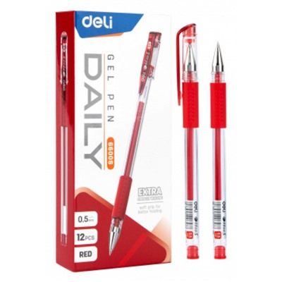 Ручка гелевая Daily E6600SRed 0.5мм красная (1743679) Deli