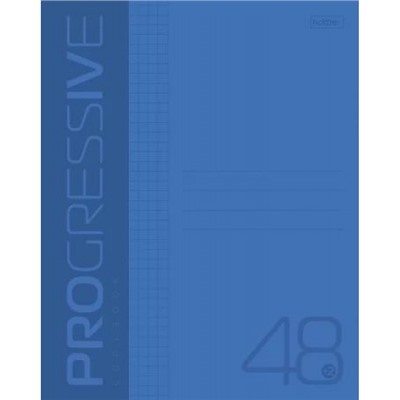 Тетрадь  48л клетка пластиковая обложка "PROGRESSIVE" Синяя (064883) Хатбер