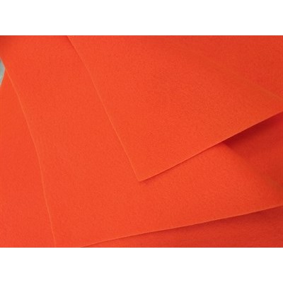 Фетр мягкий размер 30х30 см, толщина 1 мм цвет неоновый оранжевый, 1 шт.