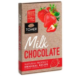 Шоколад Томер молочный с Клубникой 90г/Томер