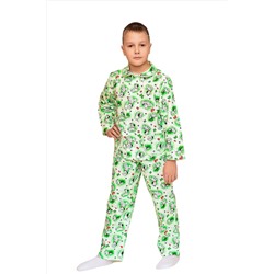 Пижама для мальчика, модель 307, фланель (Долматинцы, зеленый 4046-5)