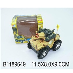 Машинка Перевертыш Военная (12*8,5*9см, свет, на батарейках, в коробке, от 3 лет) 160/B1189649, (Shantou City Daxiang Plastic Toy Products Co., Ltd)