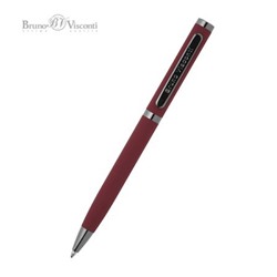 Ручка автоматическая шариковая 1.0мм "FIRENZE" синяя, красный металлический корпус 20-0301 Bruno Visconti