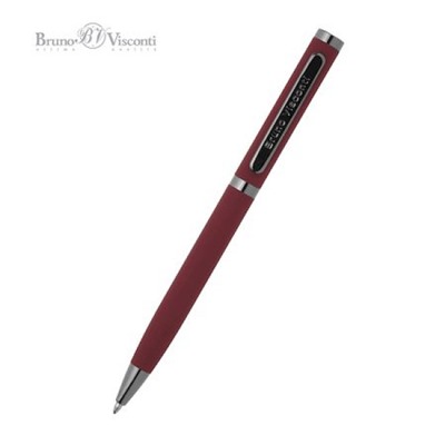 Ручка автоматическая шариковая 1.0мм "FIRENZE" синяя, красный металлический корпус 20-0301 Bruno Visconti