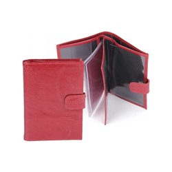 Обложка для авто+паспорт Premier-О-178 (5 внут карм,  двойная стенка)  натуральная кожа красный перламутр (136)  123640