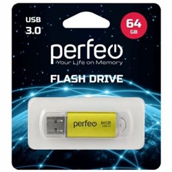 USB3.0-флеш-накопитель PERFEO 64GB C14 Gold metal series Perfeo