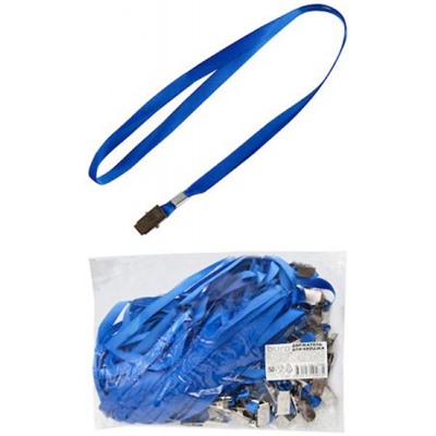 Набор шнурков для бейджа 40 см клип, синий (упак.50шт) (1534090) BURO