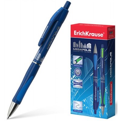 Ручка автоматическая шариковая MEGAPOLIS CONCEPT 0.7мм синяя ЕК31 Erich Krause