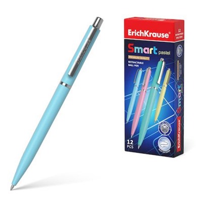 Ручка автоматическая шариковая 0.7мм Smart Pastel синяя 55389 Erich Krause