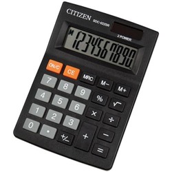 Калькулятор CITIZEN 10 разрядов SDC-022SR (88х127х23 мм) черный, 2 питания