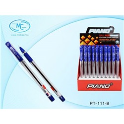 Ручка шариковая масляная PT-111 "PIANO" Finegrip синяя, 0.5мм игольчатый наконечник Piano
