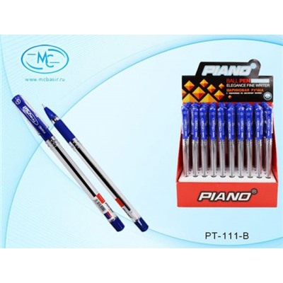 Ручка шариковая масляная PT-111 "PIANO" Finegrip синяя, 0.5мм игольчатый наконечник Piano
