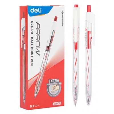 Ручка автоматическая шариковая Arrow EQ24-RD красная 0.7мм (1503204) Deli