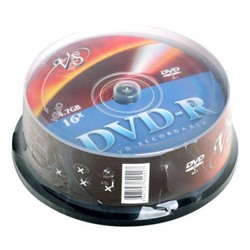 DVD-R VS 4.7Gb 120 минут 16х 25 шт туба VS