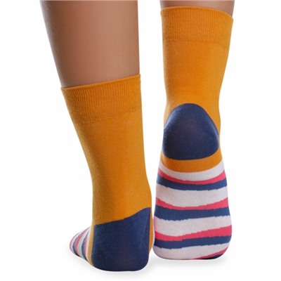 Носки хлопковые с оригинальным принтом " Super socks LTB-205 " оранжевые р:37-43