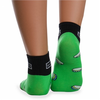 Носки хлопковые с ярким принтом " Super socks B126-3 " зелёные р:37-41