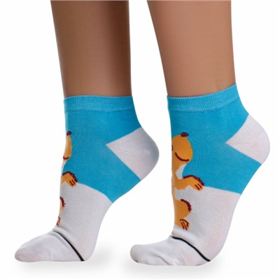 Носки хлопковые " Super socks LTB-100 " белые принт2 р:37-41