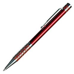 Ручка "Marinella" кож.зам футляр, красный с серебряным кружевом KR405B-02M Manzoni