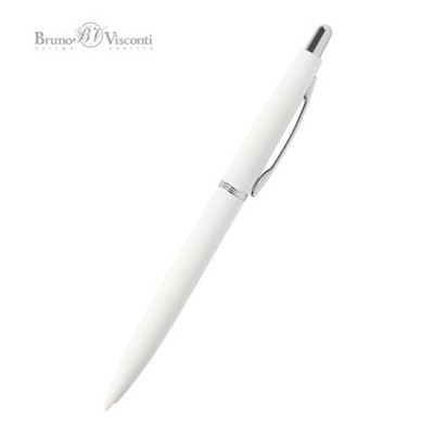 Ручка автоматическая шариковая 1.0мм "SAN REMO" синяя, белый металлический корпус 20-0249/16 Bruno Visconti