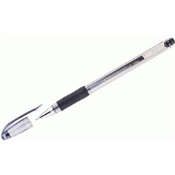 Ручка гелевая "Hi-Jell Needle Grip" 0.7мм черная, грип HJR-500RNB Crown