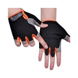 Перчатки спортивные черные с оранжевым