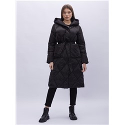 Пальто утепленное зимнее женское УЦЕНКА черного цвета 0115Ch