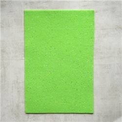 Фетр глиттерный, цвет светло-зеленый,  20х30см, 1,5 мм