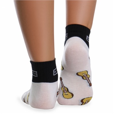Носки хлопковые с ярким принтом " Super socks B126-3 " белые р:37-41