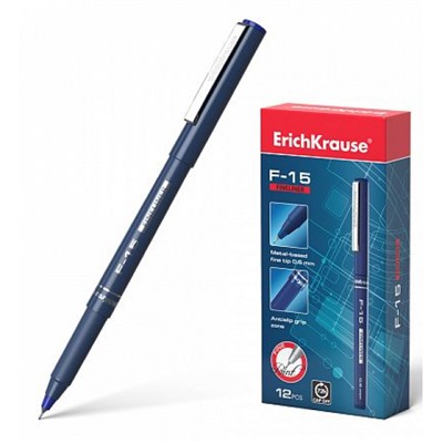 Ручка капиллярная F-15 0.6мм синяя 37065 Erich Krause