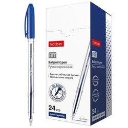 Ручка шариковая масляная Bit синяя 0.7мм (061222) Хатбер