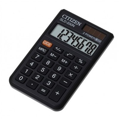 Калькулятор 8 разрядов SLD-200N 2 питания 10х60х98 мм CITIZEN