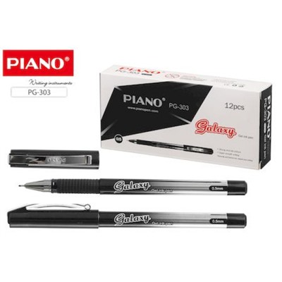 Ручка гелевая "Piano GALAXY" 0.5мм черная, игольчатый наконечник PG-303/чёрн/ Piano