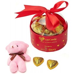 Набор конфет LOVE STORY с мишкой (молочный шоколад с карамельной начинкой) 200г/Свит Экспресс