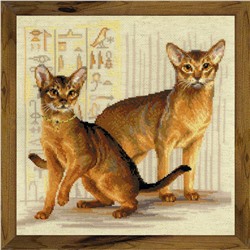 Частичная вышивка «Риолис»  1671 "Абиссинские кошки"