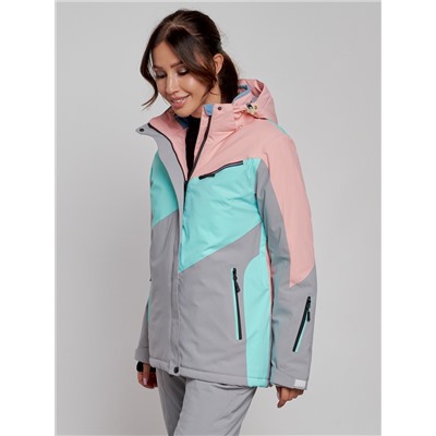 Горнолыжная куртка женская зимняя розового цвета 2319R