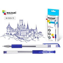 Ручка гелевая "DENISE" 0.5мм синяя, с грипом M-5523-70 Mazari