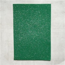 Фетр глиттерный, цвет темно-зеленый,  20х30см, 1,5 мм