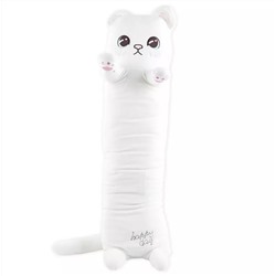 Мягкая игрушка Кошка батон белая длинная 110 см