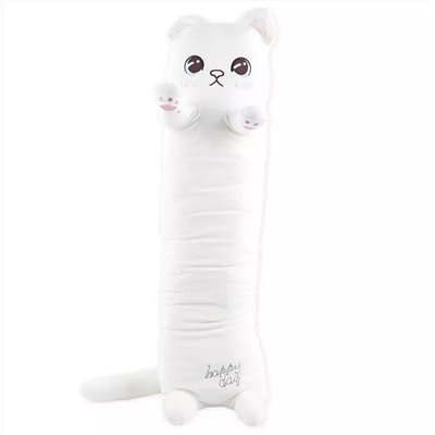 Мягкая игрушка Кошка батон белая длинная 110 см