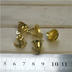 Колокольчик, цвет золото,  высота 15 мм, 5 шт.