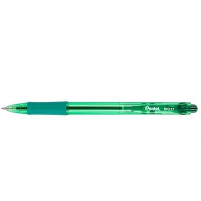 Ручка автоматическая шариковая масляная 0.7мм "Fine Line" зеленая BK417-D Pentel