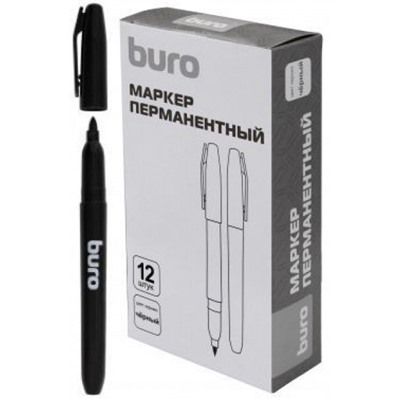 Маркер перманентный 1 мм Line черный круглый (1489636) BURO